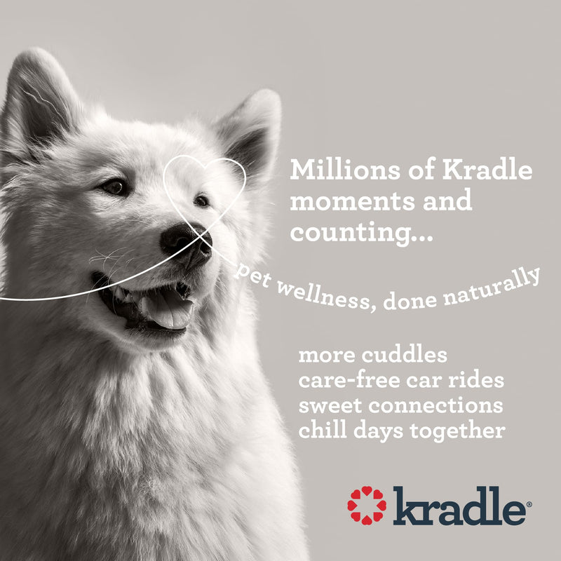 Kradle Nighttime Calming Chews for Dogs - Sleep and Relaxation Support - Melatonin L-Theanine Chamomile Ashwagandha - Calming Supplement for Bedtime and Stress - Chicken Flavor - 90 Chews