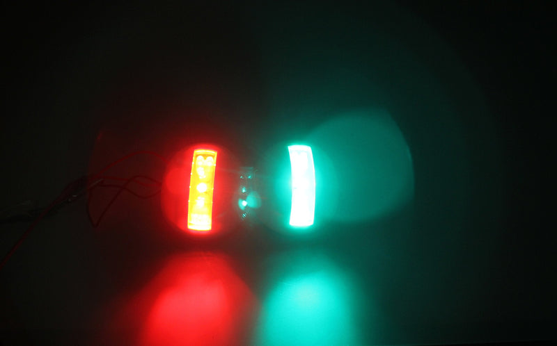 Pactrade Marine Boat Combo Side LED Bi-Color Pair Red & Green Navigation Light USCG 2 NM ABYC A16 Approval 12v White