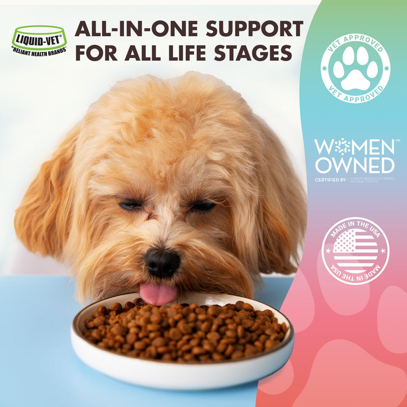 LIQUID-VET Total & Complete Support for Dogs – Joint, Allergy, Digestive & Immune Health – 10 Active Ingredients in 1 - Made for Picky Eaters (8 Fluid Ounces, Chicken) 8 Fluid Ounces