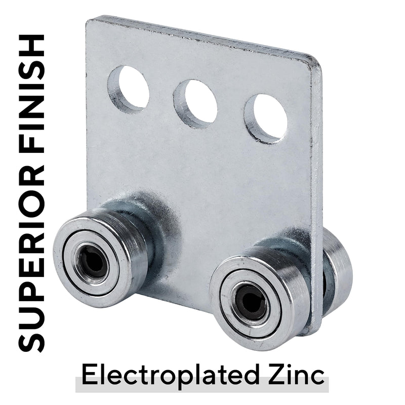 4 Bearing Trolley Assembly Roller - Silver Finish: Electro-Galvanized Zinc - Fits 1-5/8" Wide and All Taller Strut Channels - Design Load: 600 Lbs - 1 Pc Four Bearing Trolley Assembly