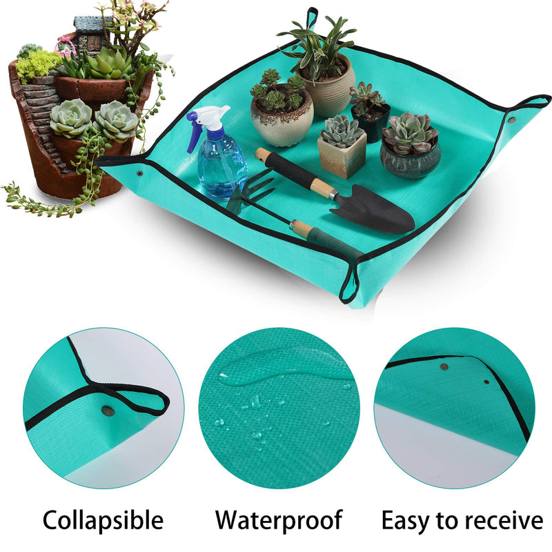 PE Plant Repotting Mat Waterproof, Indoor Succulent Potting, Portable Gardening Transplanting Mat,26.8x26.8 Inch Poly Ethylen(PE) 1S(26.8" x 26.8")