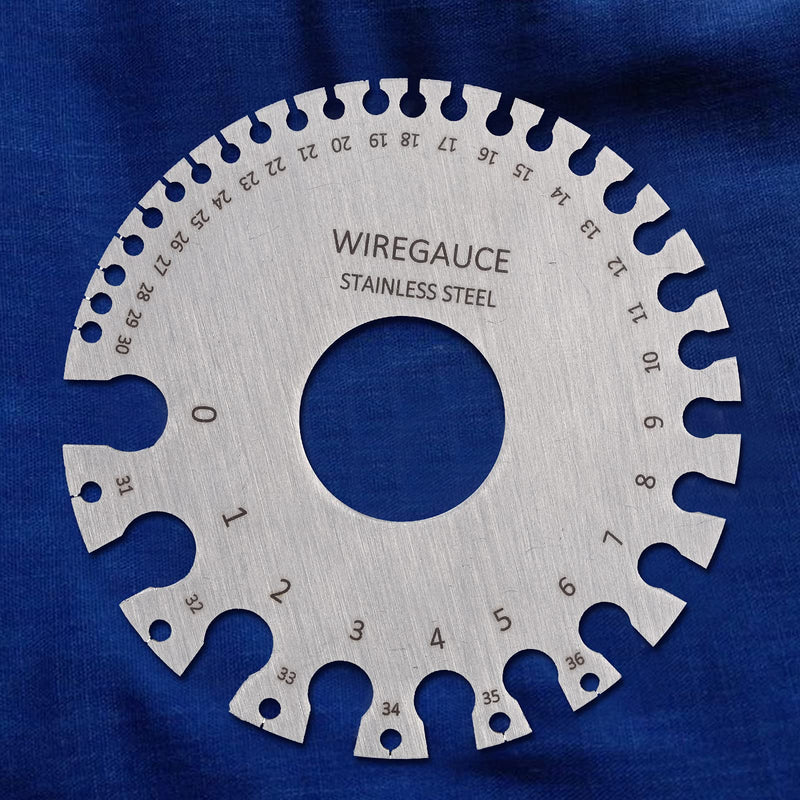 Metal Sheet Thickness Gauge & Dual-Sided Round Metal Sheet Gauge - Wire Gauge Measurement Tool Stainless Steel Welding Gage Material Wire Thickness Gage (Set of 3)