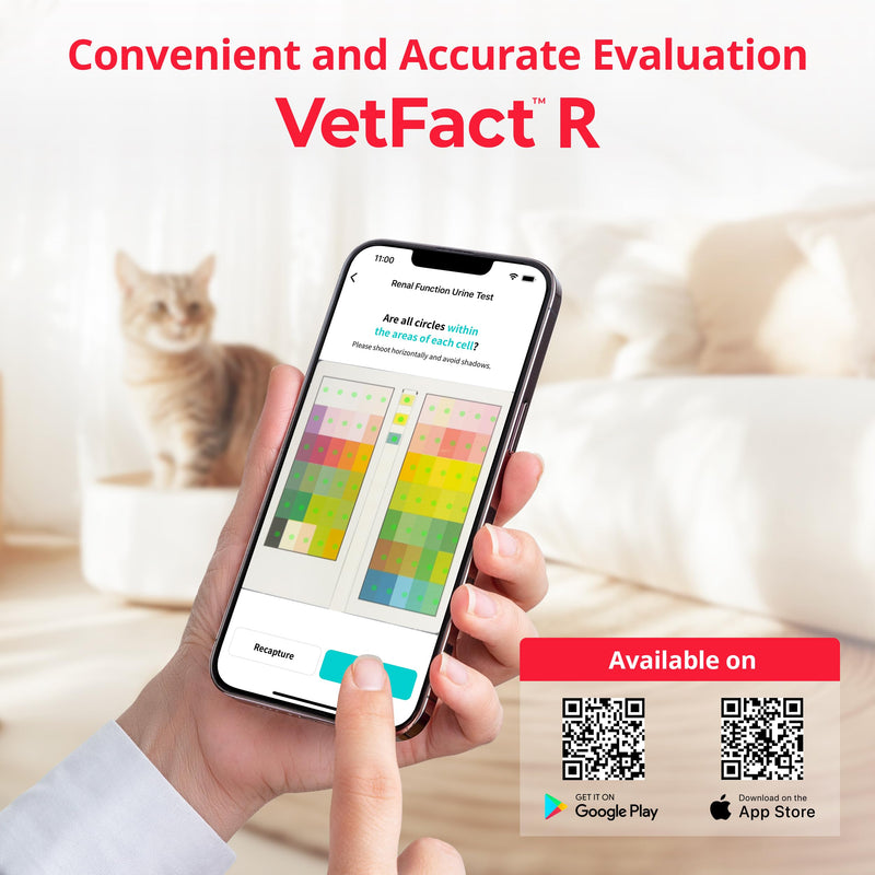[5 Kits] Free Mobile App Urine Test Strips for Dogs & Cats, Cat & Dog Kidney Function Test (Protein to Creatinine Ratio Test) at Home, Easy-to- Use ; Support English, Spanish, Korean, and Japanese 5 Count (Pack of 1)