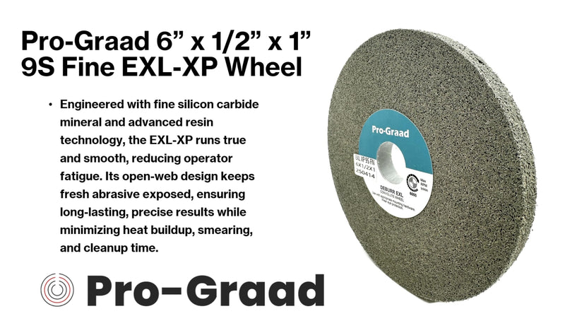 EXL-XP Convolute Deburring Polishing Wheel - 6" x 1/2" x 1" 9S Fine Silicon Carbide - Professional Grade - Metal Deburring, Finishing and Polishing Wheel – 60442-1 Pack