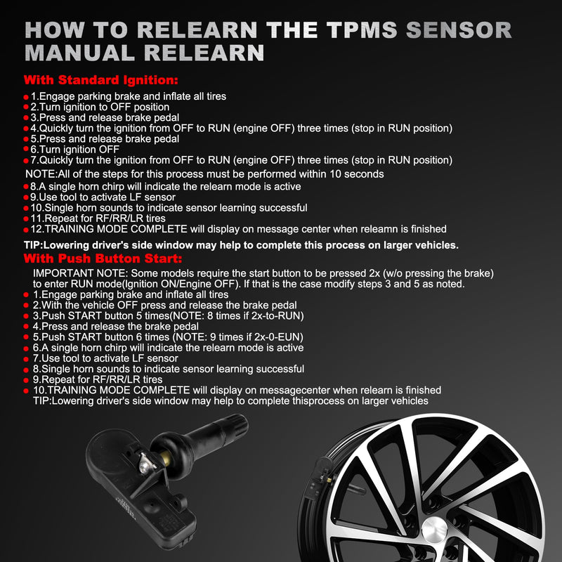 TPMS Sensor Compatible with Chevy Silverado GMC Sierra Cadillac Buick Pontiac Saturn Hummber Saab - 4 PCS Pre-programmed 315MHz Tire Pressure Monitoring Sensor, Replace#13586335 13598771 13598772 13586335