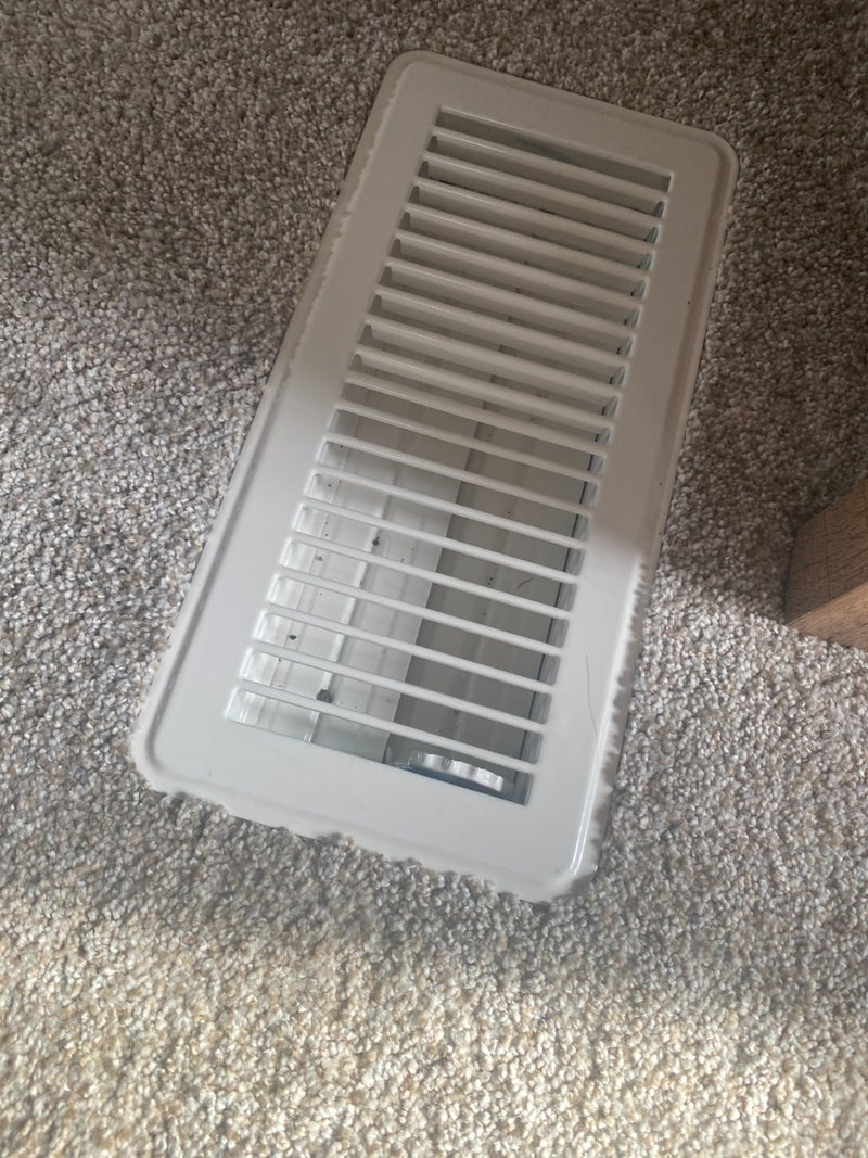 Rocky Mountain Goods Floor Register Vent for 4-Inch by 10-Inch Vent Openings (Item Dimensions 11.5 x 5.5") - Easy Adjust Air Supply Lever - Premium Finish - Heavy Duty to Allow Walk on use (White)