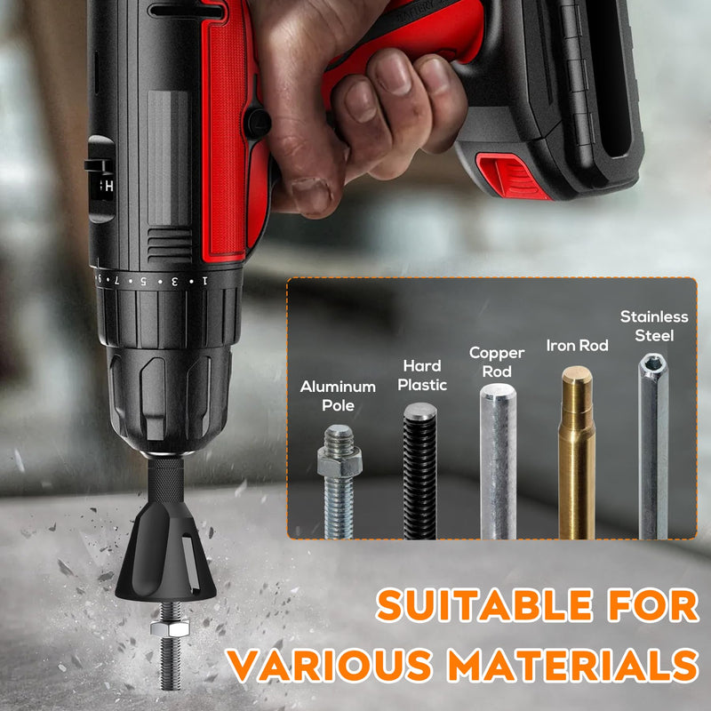 High Strength & Hardness Deburring External Chamfer Tool, with YG8 Carbide Blade, Bolt Thread Repair Tool, Deburring Drill Bit for Repairing Damaged Bolts (3-20mm/1pc+5-25mm/1pc) 3-20mm/1pc+5-25mm/1pc