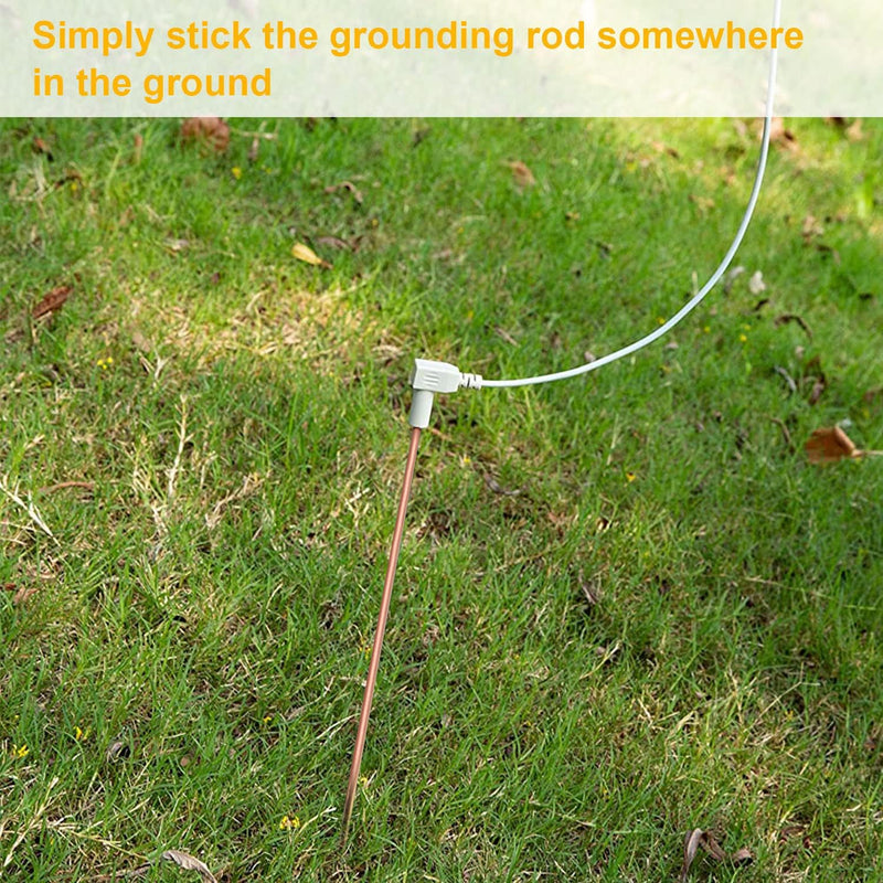 Grounding Rod with 40ft Wire, Connects Your Body to the Earth, Great to Use with Earthing Sheet, Grounding Mat, Pillowcase, Pad (Pure Copper) Pure Copper
