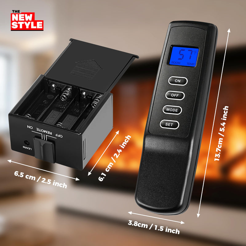 Gas Fireplace Remote Control Kit,Thermostat, On/Off , Countdown Timer,DC Adapter option,for Millivolt Valve System, Replace for skytech 1420-A,1420TH-A,1001-A,1001TH-A, Acumen RCK ,and More