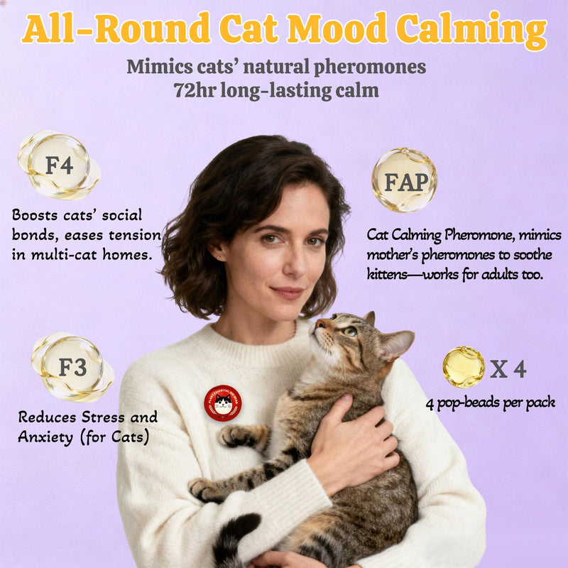 xcivi Pop Patch for Cat Calming Diffuser, Cat Anxiety Relief Stress Reduction, Cat Calming Pheromones Help Anxiety, Enhanced Calming, Cat Calming Patches for Travel, Car & Home Use