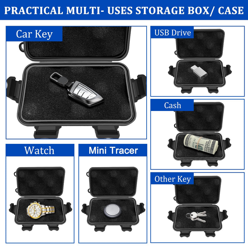 Magnetic Key Box, Magnetic Key Holder Under Car, Hide a Key Magnetic Car Waterproof Key Holder Hider Key Case for Outside Travel, Hide a Key Box for Cars, SUV, Truck - Black, 1 Pack