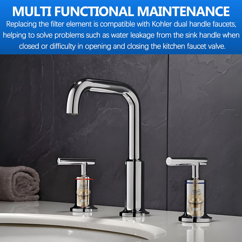 Faucet parts for Kohler K-GP77005-RP & K-GP77006-RP Faucet Ceramic Valve, Hot and Cold faucet valves Replacement Parts(2 Pack)