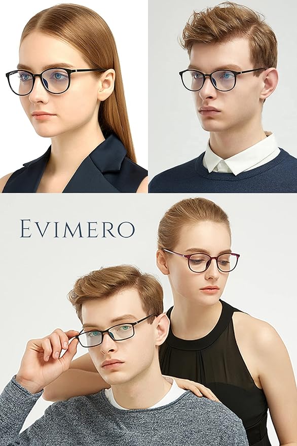 Evimero JSOI Planning and Verified Blue Light Reduction Glasses, Bending Material, PC Glasses, Date Glasses, Fit, Ultra Lightweight, UV Protection, Unisex, Stylish, No Trace on the Nose - NewNest Australia