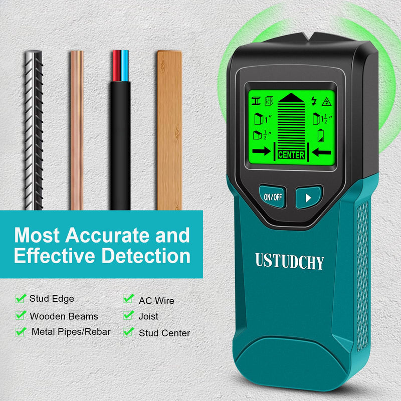 Stud Finder - 5 in 1 Electronic Stud Finder Wall Scanner, Stud Sensor with Digital LCD Display & Intelligent Smart Chip, Beam Finders Wall Detector for Wood AC Wire Metal Studs Joist (‎Peacock Blue) ‎peacock Blue