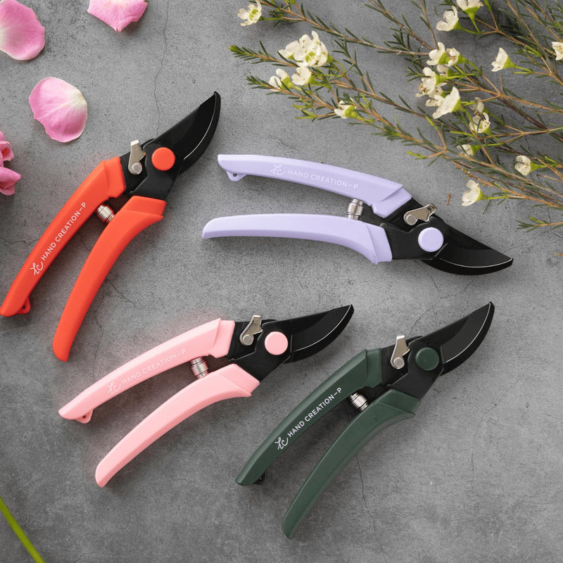 Japanese Hand Pruners Black Blade - Sakagen Hand Creation, Premium Fluorine-Coated Anti-Wear Pruning Shears for Flowers & Gardening, Made in Japan, P-180 (Moss Green) Moss Green