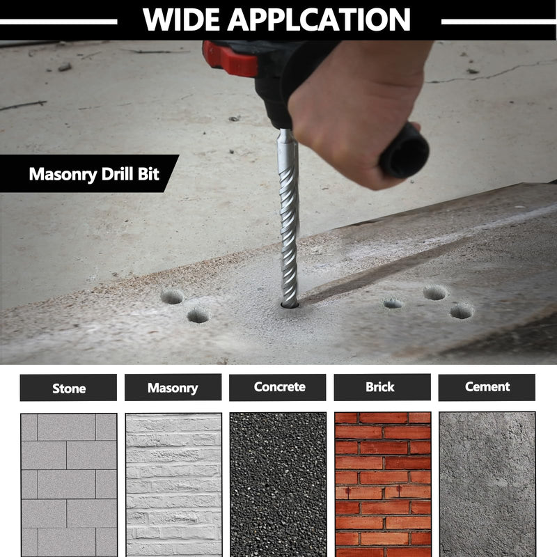 1 inch x 10 inch x 15 inch (26 x 380mm) SDS Max Rotary Hammer Drill Bit, Carbide Tip Masonry Drill Bit for Masonry, Brick, Stone, Concrete (1 inch x 15 inch (26 x 380mm)) 1 inch x 15 inch ( 26 x 380mm )