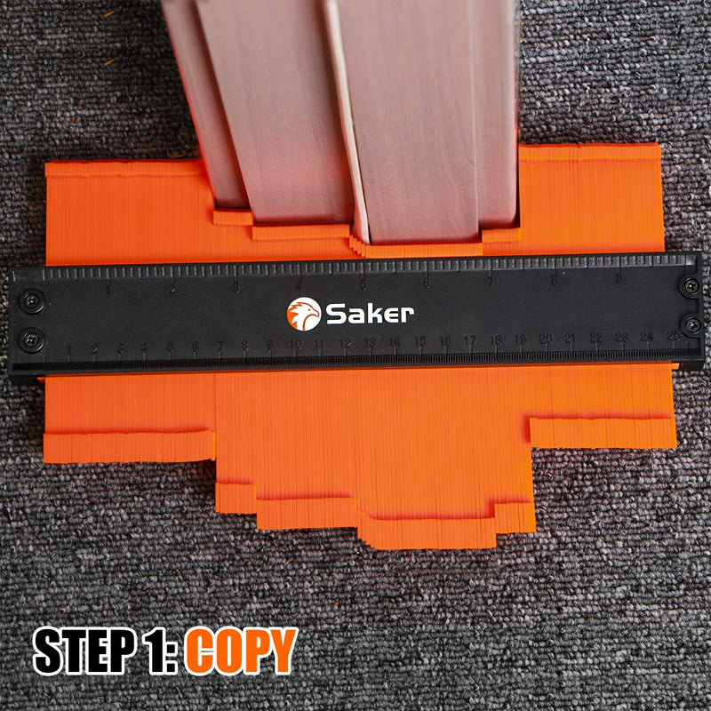 Saker Contour Gauge (10 Inch) Profile Tool-Adjustable Lock Gift for Men Women Dad Him Boyfriend Husband-Precisely Copy Irregular Shape Duplicator-Welding Floor Woodworking Tool Tracing 10 INCH