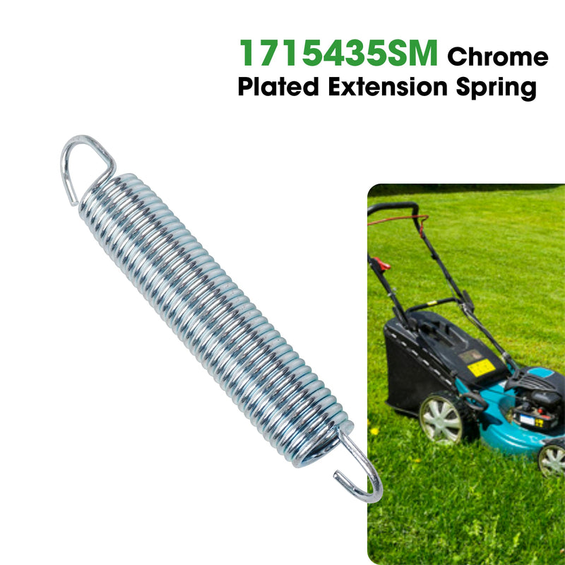 1715435SM Chrome Plated Extension Spring for Simpli-licity Mowers Customized. Extension - 1.00 Meets Specific Duty Conditions, #1666786 Chrome Plated for Durable wear Resistance 2 pcs.