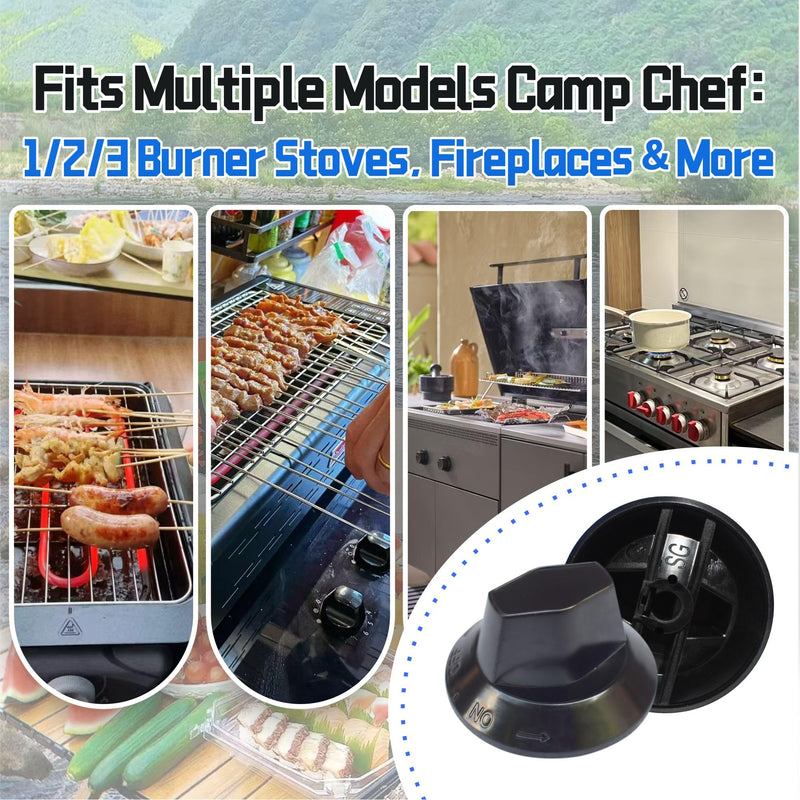 Stove Knobs Replacement Compatible with Camp Chef 1 2 3 Burner Stoves Grills 4 Pack