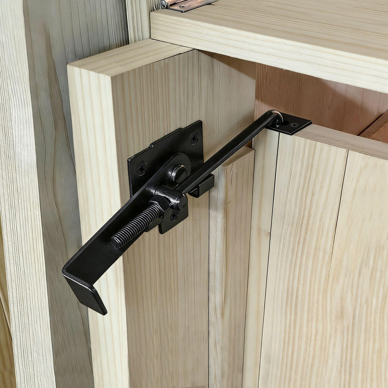Pack of 2 Sliding Door Latch with Hook,Black Shed Door Cam Latch,Flip Action Door Lock,7in Lock Lever,for Farm Garden Courtyard Wooden Door,Pet Partition Door,Door Frame