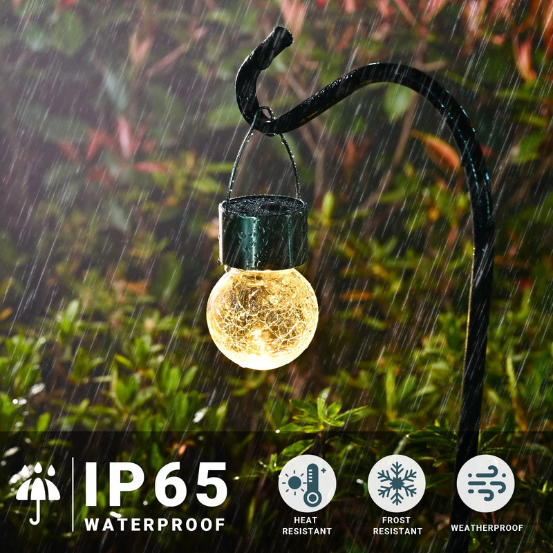 SOLPEX 12 Pack Hanging Solar Lights Outdoor,Solar Outdoor Lights Decorative, Solar Powered Waterproof Lights, Hanging Globe Solar Lights for Garden, Yard, Patio, Lawn, Flower Bed(Warm White) 12PACK Warm White
