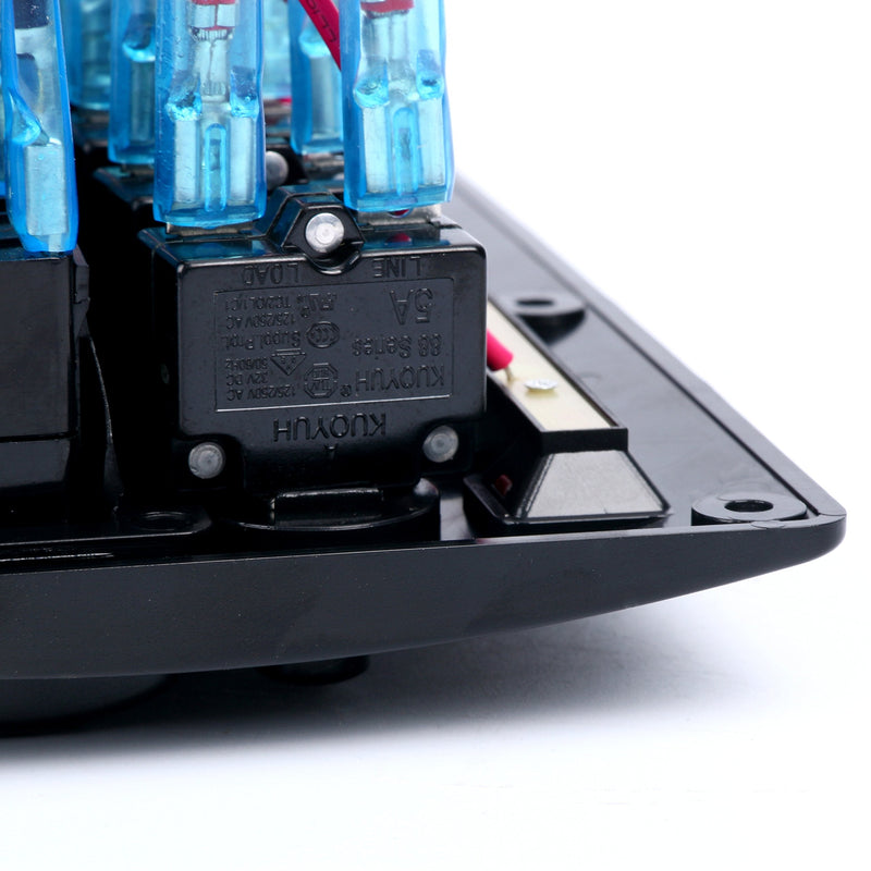 Amarine made 6 Gang Red LED Indicators Rocker & Circuit Breaker Waterproof Marine Boat Rv Switch Panel - PN-CB6-R
