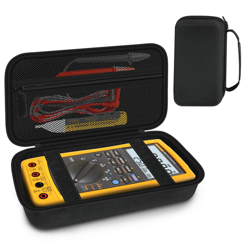 Carrying Case for Fluke 789/ 787B/ 787/287/ 289/1587 FC/ 87-V/ 87V Max/ 88V/ 15B+/ 17B+/ 1507/3000 FC Multimeter Testers and Accessories, Multimeter Storage Bag Organizer Box (Case Only) Black