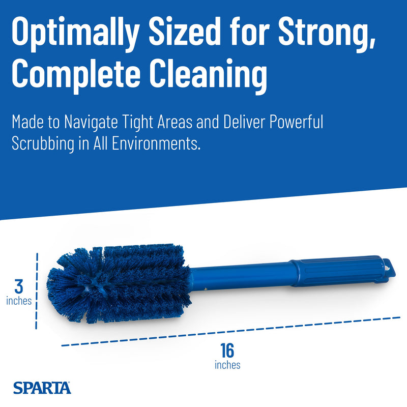 SPARTA Industrial Tank Brush Pipe Brush, Drain Brush with Handle for Commercial Kitchens, Polyester, 16 Inches, Blue
