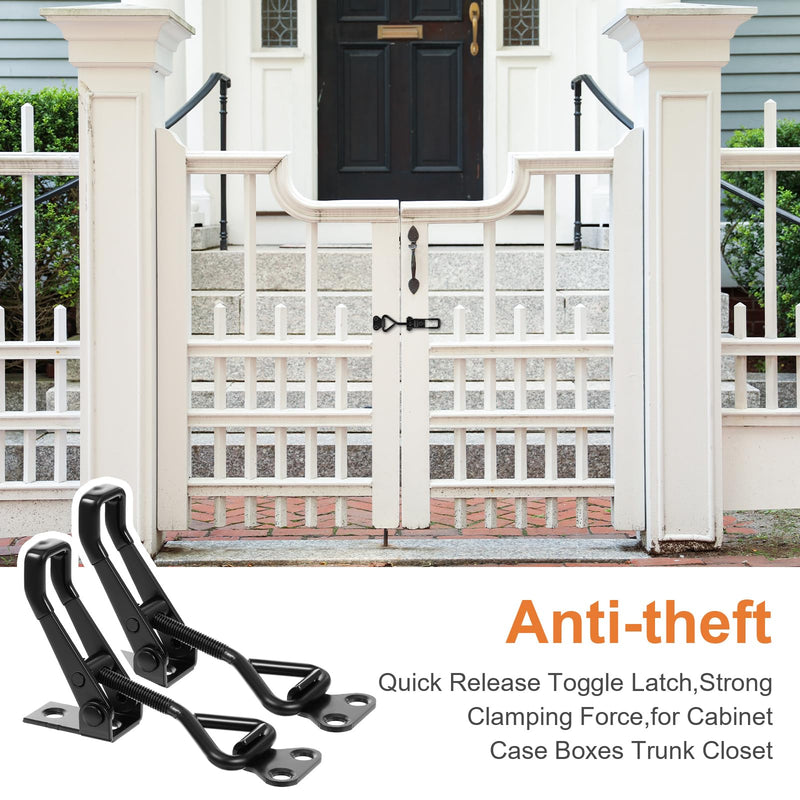 4 Pack Toggle Clamps Latch 100kg 220lbs Holding Capacity Toggle Latch Adjustable 4001 Pull Latch Clamps Stainless Steel Latches for Cabinet Door Tool Boxes Case Trunk Jig