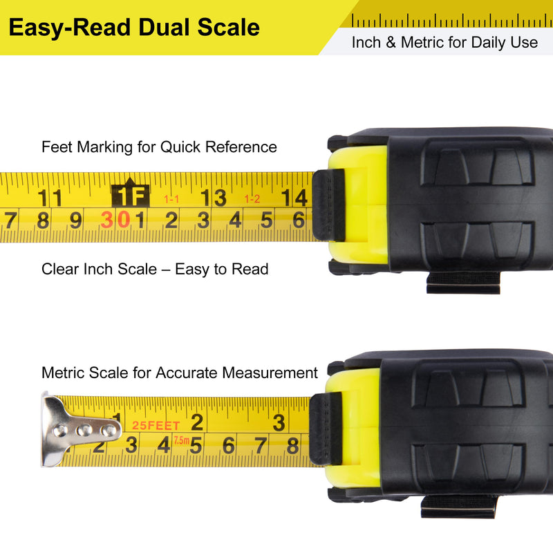 25FT Tape Measure Gift for Dad from Daughter Son - Laser Engraved Dual Scale Measuring Tape - Birthday, Father's Day Tool Gift with Greeting Card