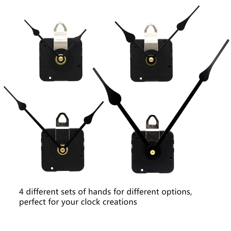 TIKROUND Include Hands Quartz DIY 12888 Wall Clock Movement Mechanism Battery Operated DIY Repair Parts Replacement thread length 13/64 inch Black