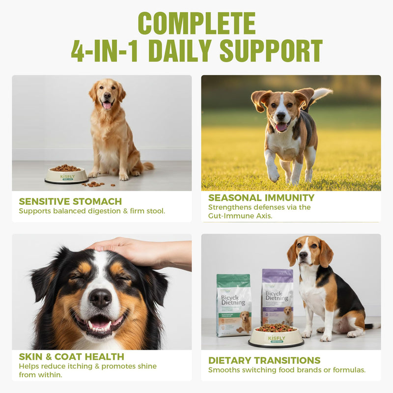 Probiotics for Dogs 2 Billion CFU - 6 Strains with Bacillus Subtilis - Soft Chews for Dog Diarrhea, Gas, Bad Breath & Itchy Skin - Digestive & Immune Support