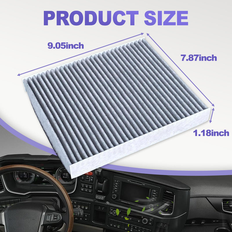 4 Pack Activated Carbon Cabin Air Filter for Kenworth T660 T680 T800 T880 & Peterbilt 567 579 | Replaces X1987001, AF55839, P640110, PA30093, 4070948C1, 24479 4 PACK