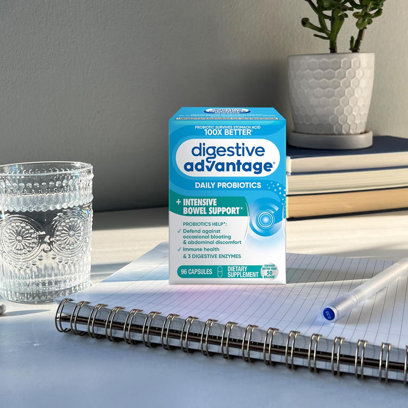 IBS Daily Probiotic Capsules for Digestive Health & Gut Health, Digestive Advantage Probiotics For Men and Women (96 count box) - Digestible Enzymes IBS 96CT - NewNest Australia