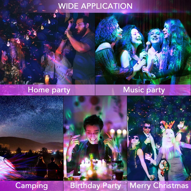 USB Mini Disco Ball Party Lights, Sound Activated DJ Stage Strobe Lights, Portable Led Car Atmosphere Lights for Xmas Stocking Stuffers, Parties, Karaoke, Bar (2 Packs) 2 Packs