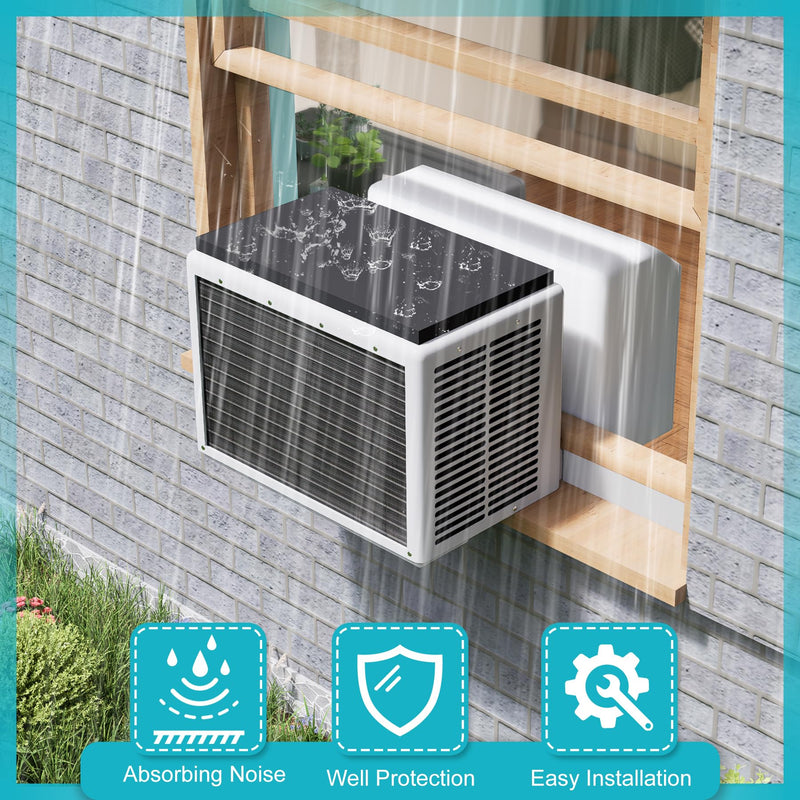 Air Conditioner Drip Cushion, Removable AC Rain Cover with Strong Magnetic Backing, Fit for U-Shaped Window AC Unit, Reduce Noise of Raining, Easy to Cut & Install