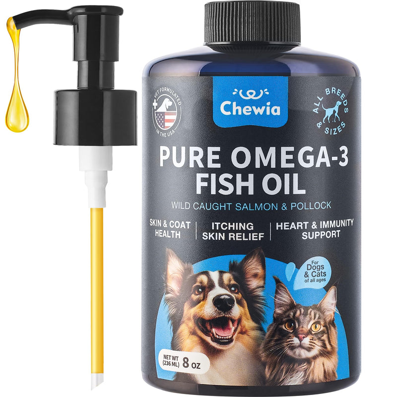 Fish Oil for Dogs & Cats Supplement - Immunity Support - Coat & Skin Health - Dogs, Cats Pet Supplies