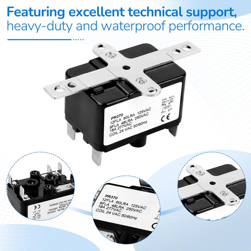 90370 General Purpose 24V AC Relay, 12A Load, SPDT Contacts – Reliable Fan Control for Electromechanical Applications