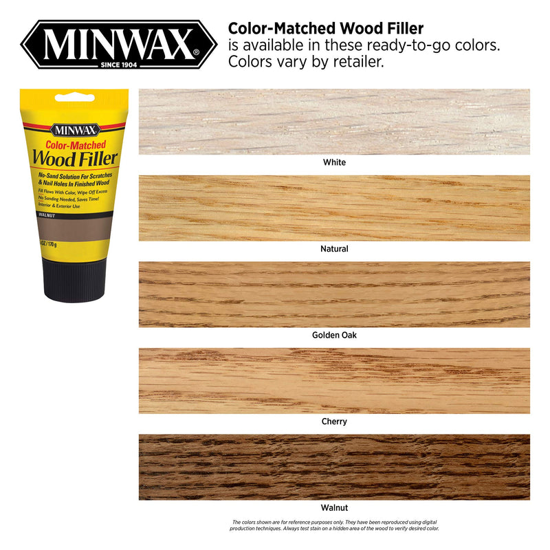 Minwax 448540000 Color-Matched Filler Wood Putty, 6 oz, White, 6 Ounce