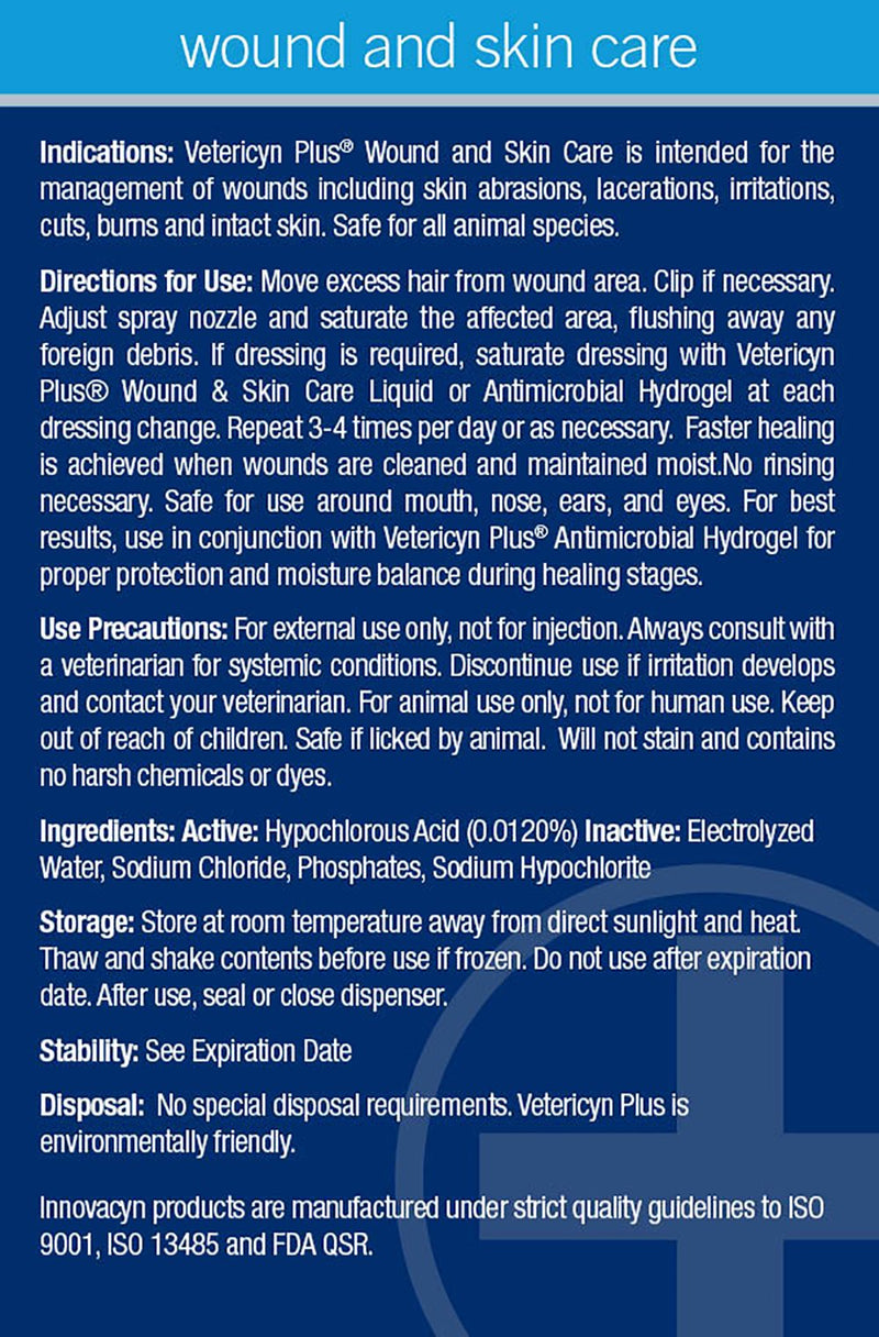 Vetericyn Wound and Skincare - Liquid Spray - 236ml & Plus VF Wound and Skin Care Hydrogel, 120 ml - PawsPlanet Australia