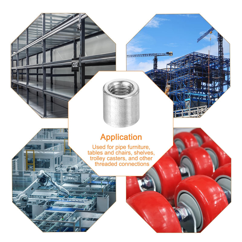 uxcell Round Weld Nuts, M5 x 8mm x 8mm Weld On Bung Female Nut Threaded - 201 Stainless Steel Insert Weldable 10pcs