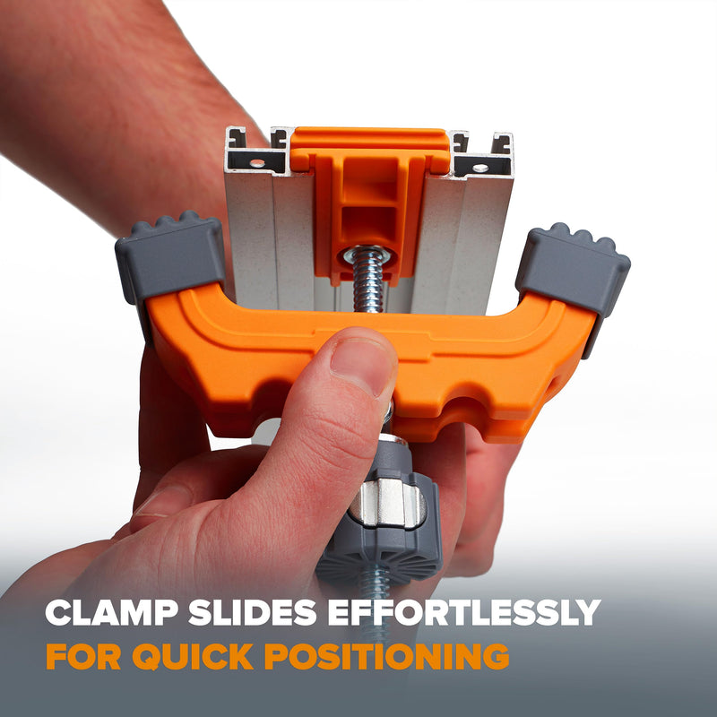 BORA Track Clamps, Securely Cut Any Angle with WTX and NGX Clamp Edge Systems, Saw Guide Accessory for Woodworking, Carpentry, DIY, Two-Pack, 542011, Black Orange Hardware Clamp Vise