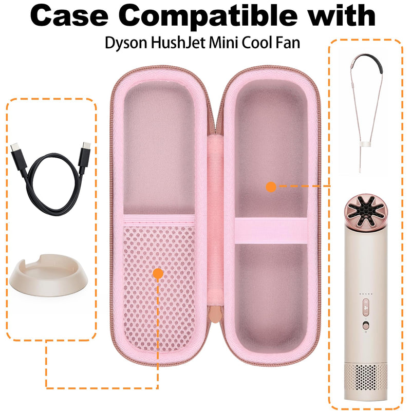 Hard Carrying Case for Dyson HushJet Mini Cool Fan, Pink Pink Case