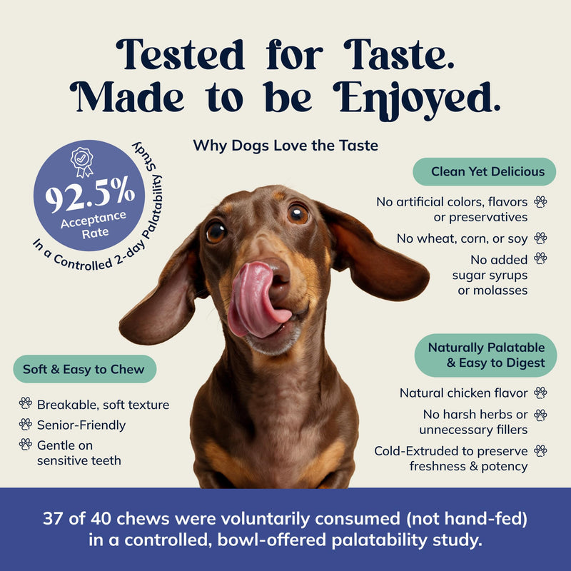 Advanced Hip & Joint Chews for Dogs - Glucosamine, Chondroitin, MSM & Collagen - Joint Support & Daily Mobility for Senior, Adult, Large & Small Dogs - 90 Soft Chews, Chicken Flavor.