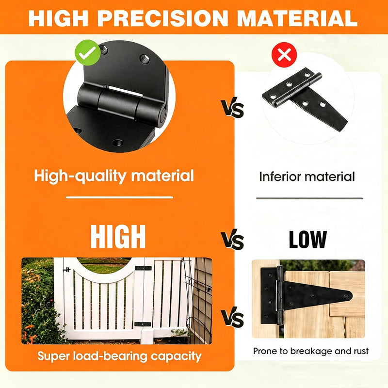 Heavy Duty Gate Hinges, 270 Degree Outdoor Hinge, Heavy Duty Hinges for Wood Fence, Shed, Barn Door, Outdoor Door (4 Pack) 4