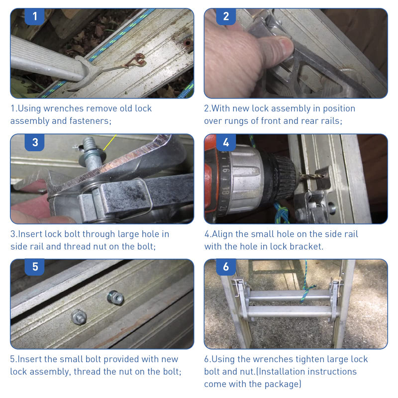 Extension Ladder Locks Fits for Werner 28-11 Rung Lock Kit, Extension Ladder Replacement Parts for Werner Aluminum Fiberglass 24ft,28ft,32ft Extension Ladders