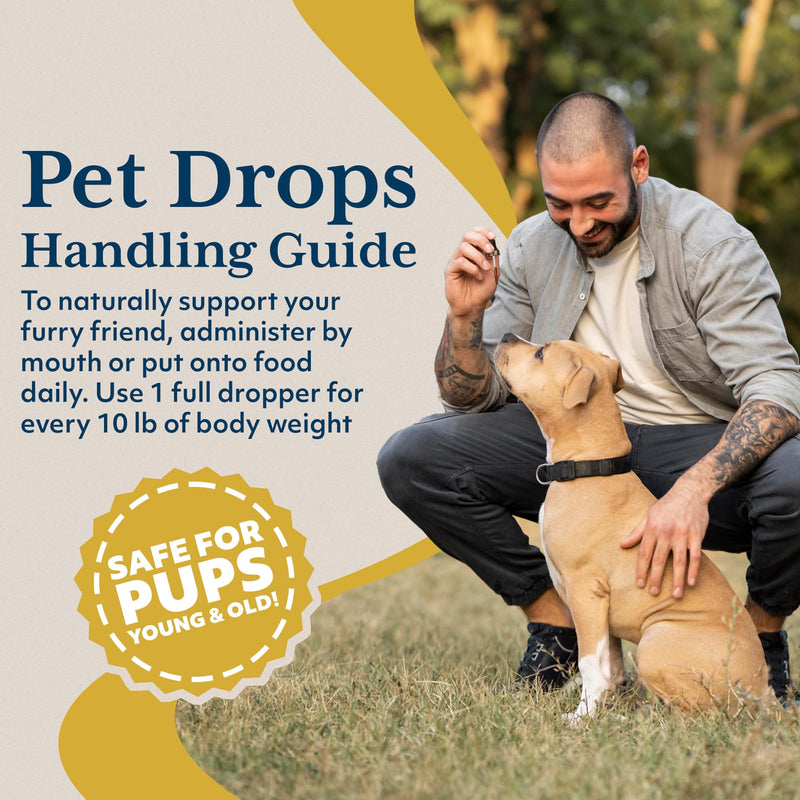 Ayush Pet Stress Support Ashwagandha Drops, Calm and Focus for Dogs or Cats, Alcohol Free Supplement, 2 oz.