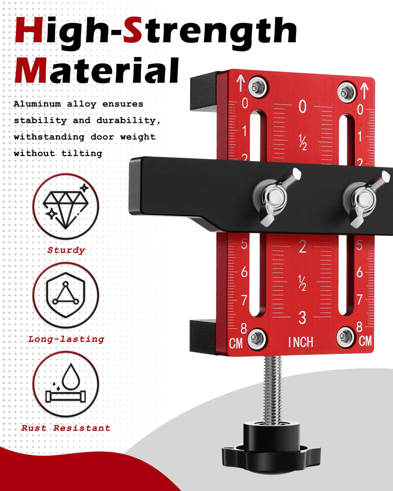Cabinet Door Installation Positioner, Cabinet Door Mounting Jig for Easy Door Support and Alignment, Cabinet Installation Tool for Mount Hinges, Cabinet Hardware Hinge Jig Clamping Up to 2 3/8" 1 Pack