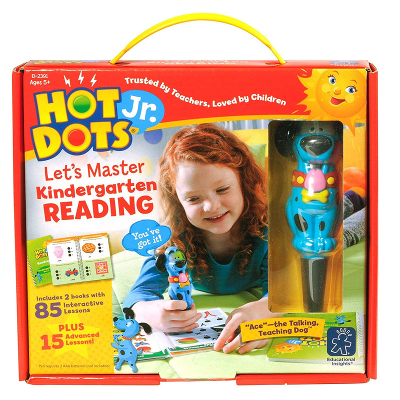 Educational Insights Hot Dots Jr. Let's Master Kindergarten Reading Set, Homeschool & Kindergarten Learn to Read Workbooks, 2 Books & Interactive Pen, 100 Reading Lessons, Ages 5+ Printed Book