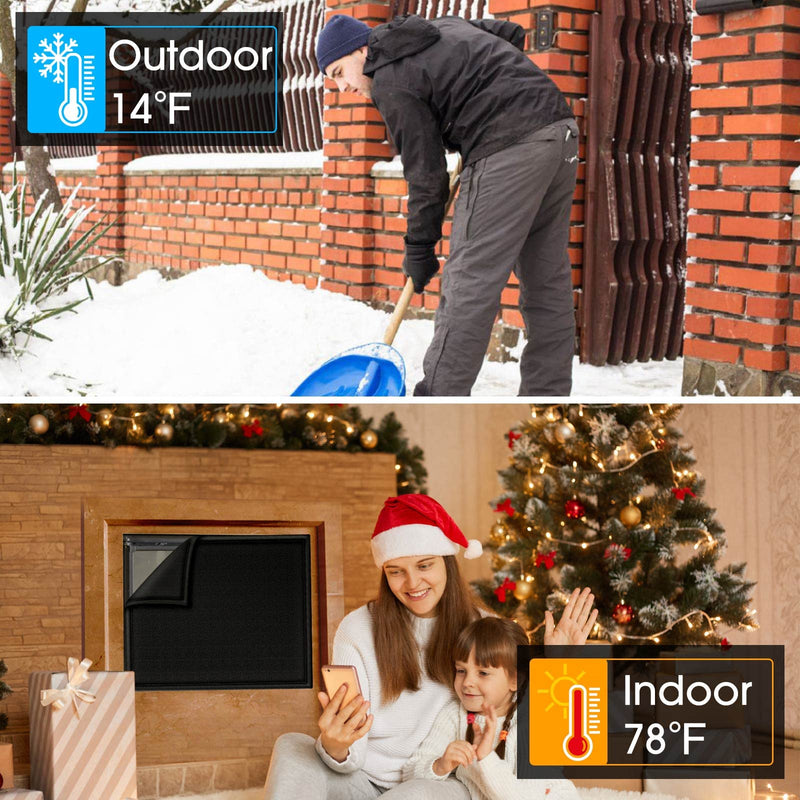 Magnetic Fireplace Draft Cover, Fireplace Blocker Blanket Stops Heat Loss, Adjustable Fire Place Draft Stopper Save Energy for Indoor Iron Frame Black 33" W x 29" H 33"x29" Magnetic